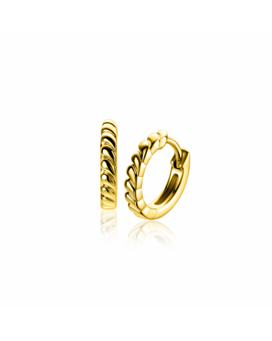ZINZI gold plated zilveren oorringen met kleine druppels en luxe klapsluiting, 13,8 x 1,8 x 2,5 mm, ZIO2688G - 11116255