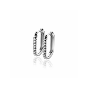 ZINZI zilveren oorringen in ovale vorm met gedraaide buis en luxe klapsluiting, 18 x 2,5 mm, ZIO2691 - 11116300