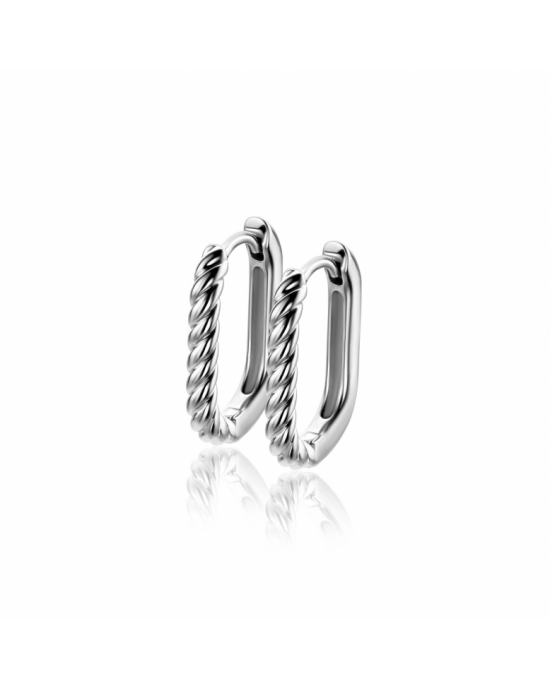 ZINZI zilveren oorringen in ovale vorm met gedraaide buis en luxe klapsluiting, 18 x 2,5 mm, ZIO2691 - 11116300