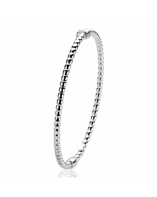 ZINZI zilveren bangle armband met bolletjes-motief, 60 x 3mm en luxe scharniersluiting, ZIA2755 - 11116305