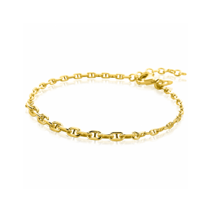 ZINZI gold plated zilveren armband met aflopende marine-schakels (3,8mm breed) 17ƒ?"20cm ZIA2762G - 11116155