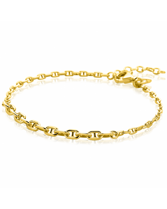ZINZI gold plated zilveren armband met aflopende marine-schakels (3,8mm breed) 17ƒ?"20cm ZIA2762G - 11116155