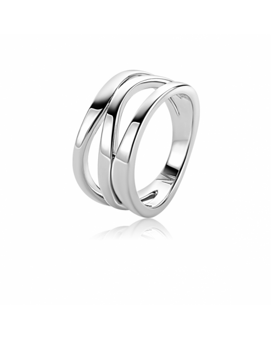 Mart Visser by ZINZI zilveren multi-look ring 11,5mm breed  organisch gevormd MVR25 op maat 56 - 11116191