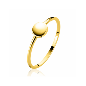 ZINZI Gold 14 krt gouden ring met glad rond plaatje ZGR554 - 11116045 ZINZI Gold 14 krt gouden ring met glad rond plaatje ZGR554 - 11116045