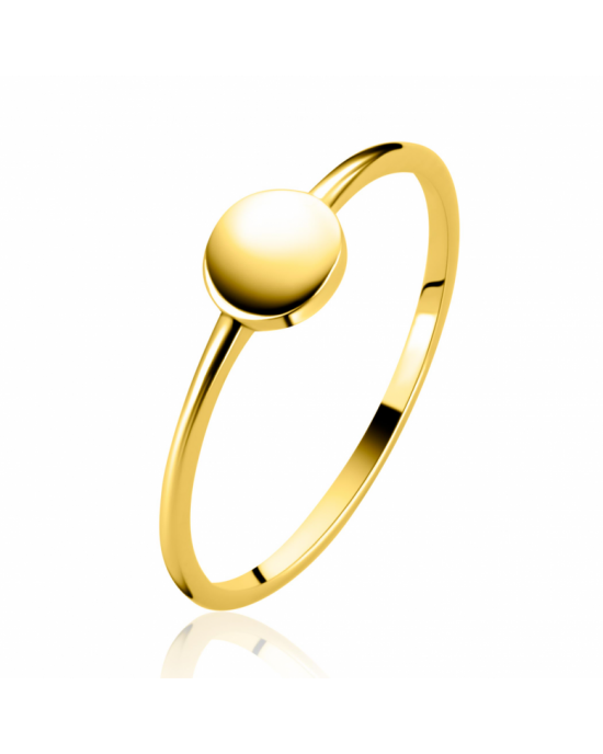 ZINZI Gold 14 krt gouden ring met glad rond plaatje ZGR554 - 11116045