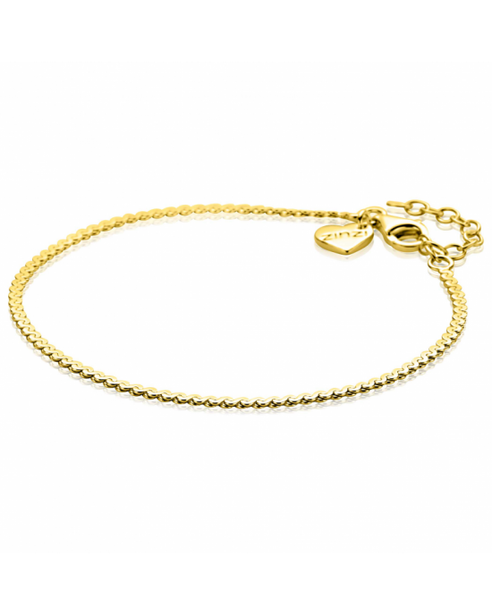 ZINZI gold plated zilveren schakelarmband met fijne gladde S schakel ZIA2774G - 11116159