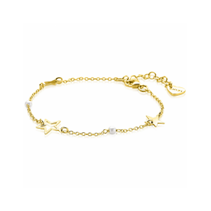 ZINZI gold plated zilveren armband met sterren en witte parels ZIA2780 - 11116162
