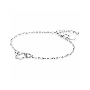 ZINZI zilveren armband met drie verbonden schakels en witte zirconia's ZIA2811 - 11116166