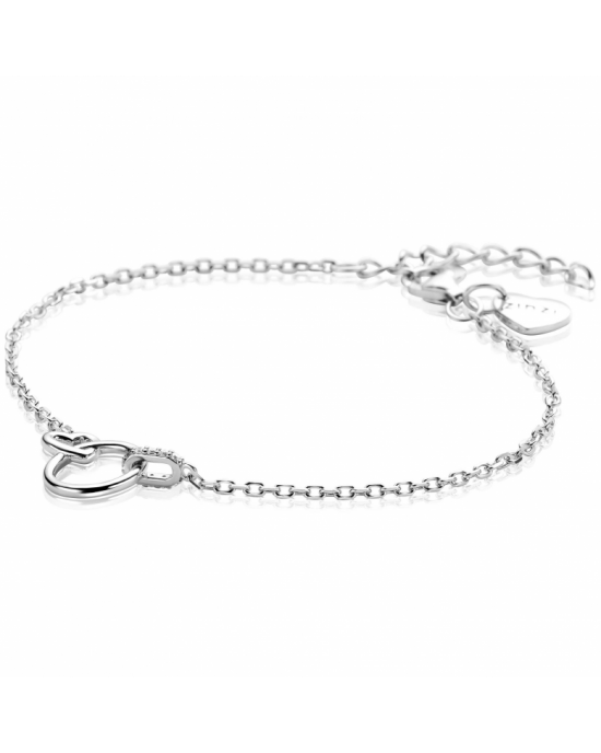 ZINZI zilveren armband met drie verbonden schakels en witte zirconia's ZIA2811 - 11116166