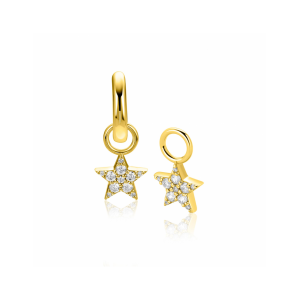 8,5mm ZINZI goldplated zilveren oorbedels, fonkelende ster, ZICH2138Y - 11116150