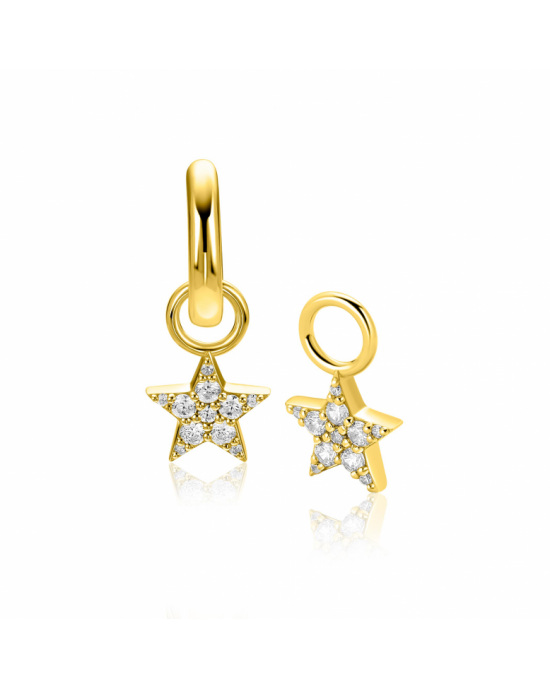 8,5mm ZINZI goldplated zilveren oorbedels, fonkelende ster, ZICH2138Y - 11116150