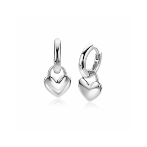 9mm ZINZI zilveren oorbedels glanzend hart ZICH2673 - 11116151
