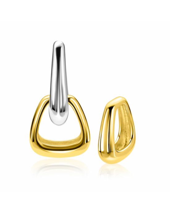 16mm ZINZI goldplated zilveren oorbedels in een luxe tasvorm ZICH2805G - 11116152