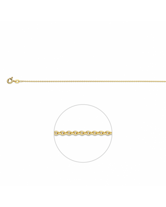 9K Geel kleurig collier in anker schakel. De schakelbreedte is 1.1mm., de lengte is 42 cm - 11116440