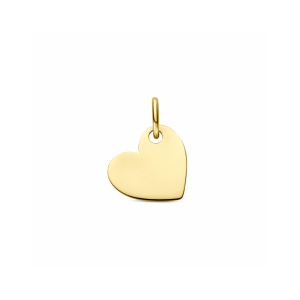 14k Geelgouden graveerhanger in de vorm van een hartje. Het hartje heeft een afmeting van 9x10mm en een dikte van 0.4mm. - 11116446
