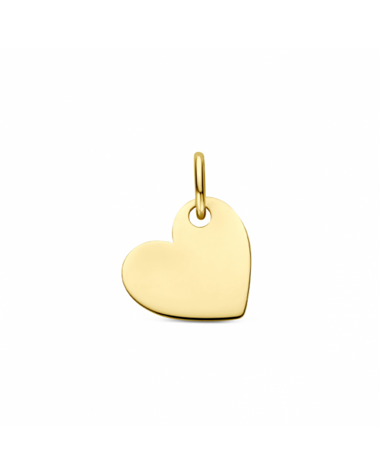 14k Geelgouden graveerhanger in de vorm van een hartje. Het hartje heeft een afmeting van 9x10mm en een dikte van 0.4mm. - 11116446
