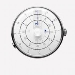 Klokers horloge met zwitsers uurwerk, serie Klok-01 / 44 mm , witte wijzerplaat met blauwe accenten - 212990
