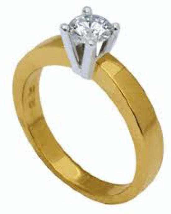 14 krt bicolor gouden Eclat solitairring R20 voorzien van een 0.07 ct briljant geslepen diamant VVS/TW - 209473