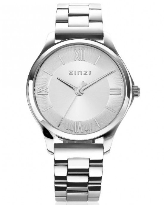 Zinzi horloge " Classy Mini 30 mm " geheel staal, lichte wijzerplaat + secondewijzer - 211533